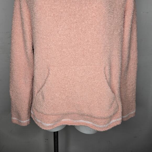 BAREFOOT DREAMS Crewneck Front Pocket Sherpa Sweater Light Pink Size Medium - Picture 3 of 15